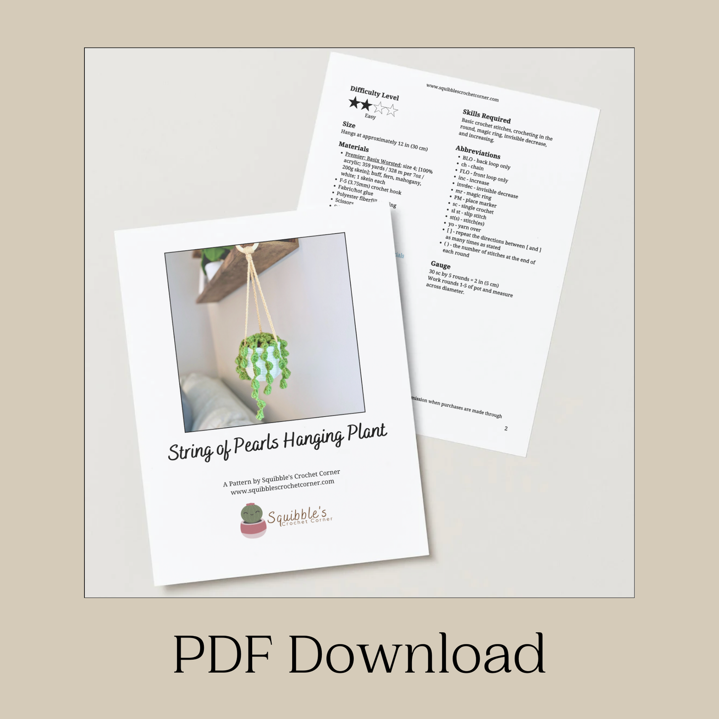 String of Pearls Hanging Plant Crochet Pattern