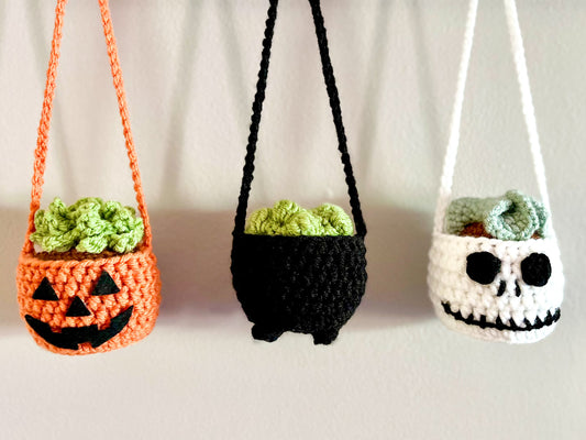 Halloween Car Hanging Plants: Free Crochet Pattern Mods