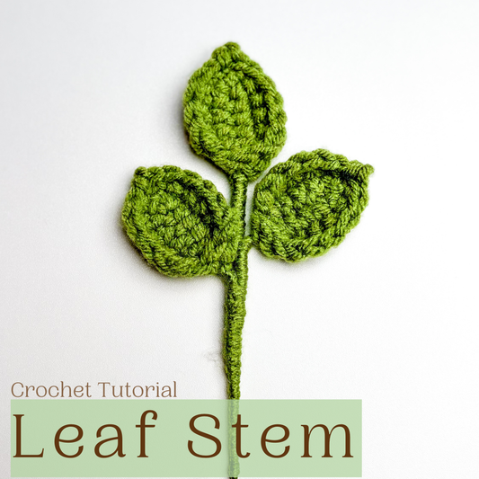 How to Crochet a Leaf Stem | Easy Crochet Leaf Tutorial