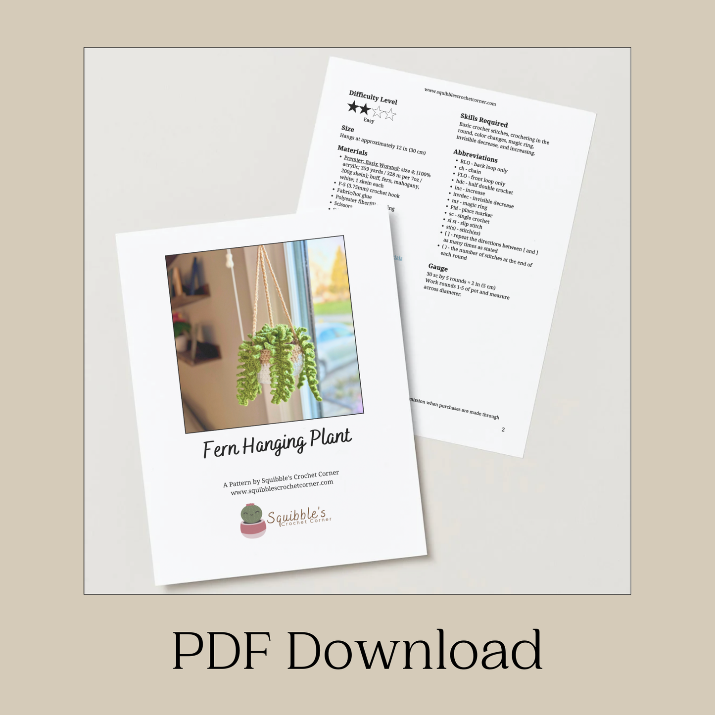 Fern Hanging Plant Crochet Pattern