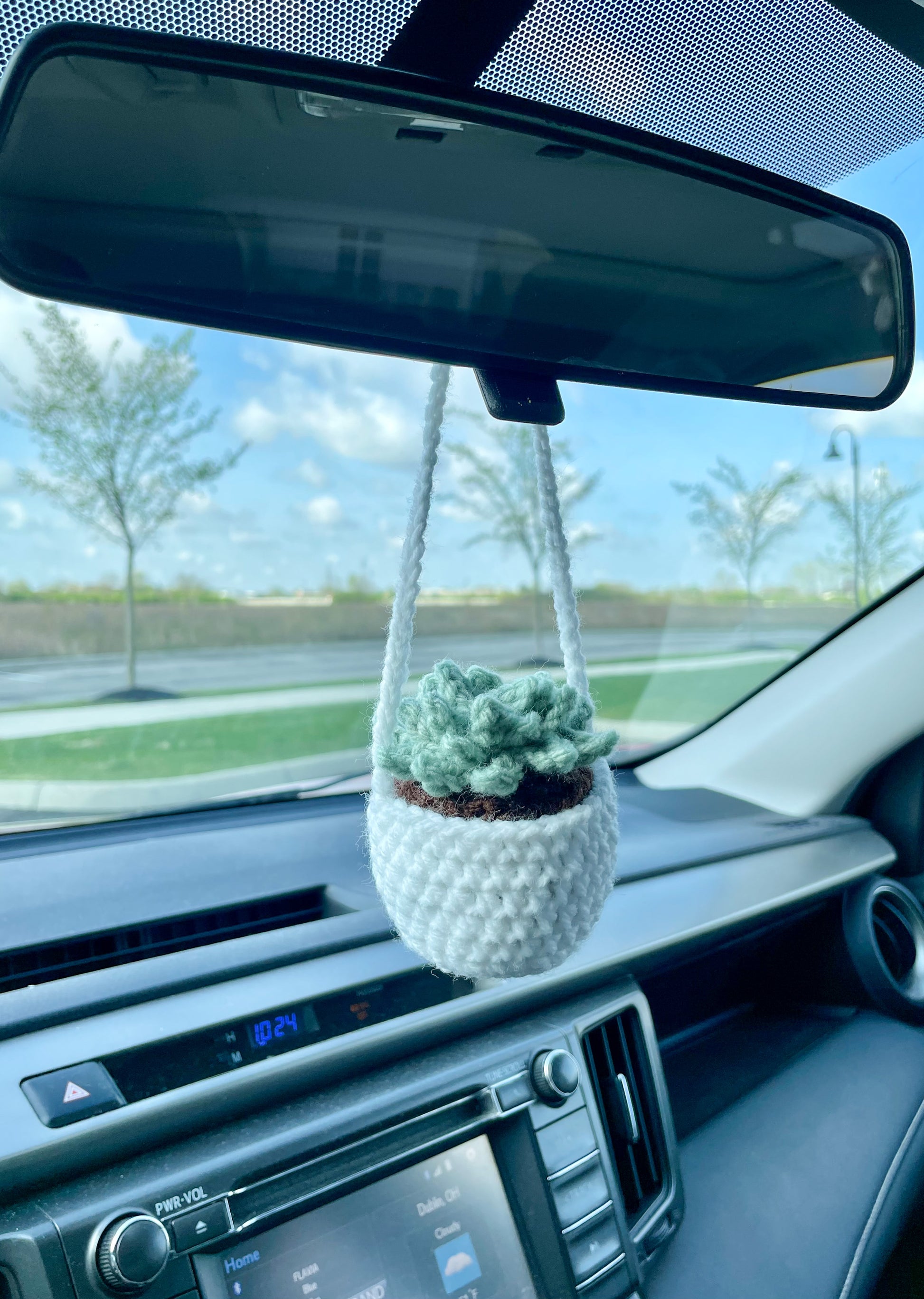 hanging plant for car mirror Car Hanging Plant Collection Crochet Pattern – Squibble's Crochet Corner