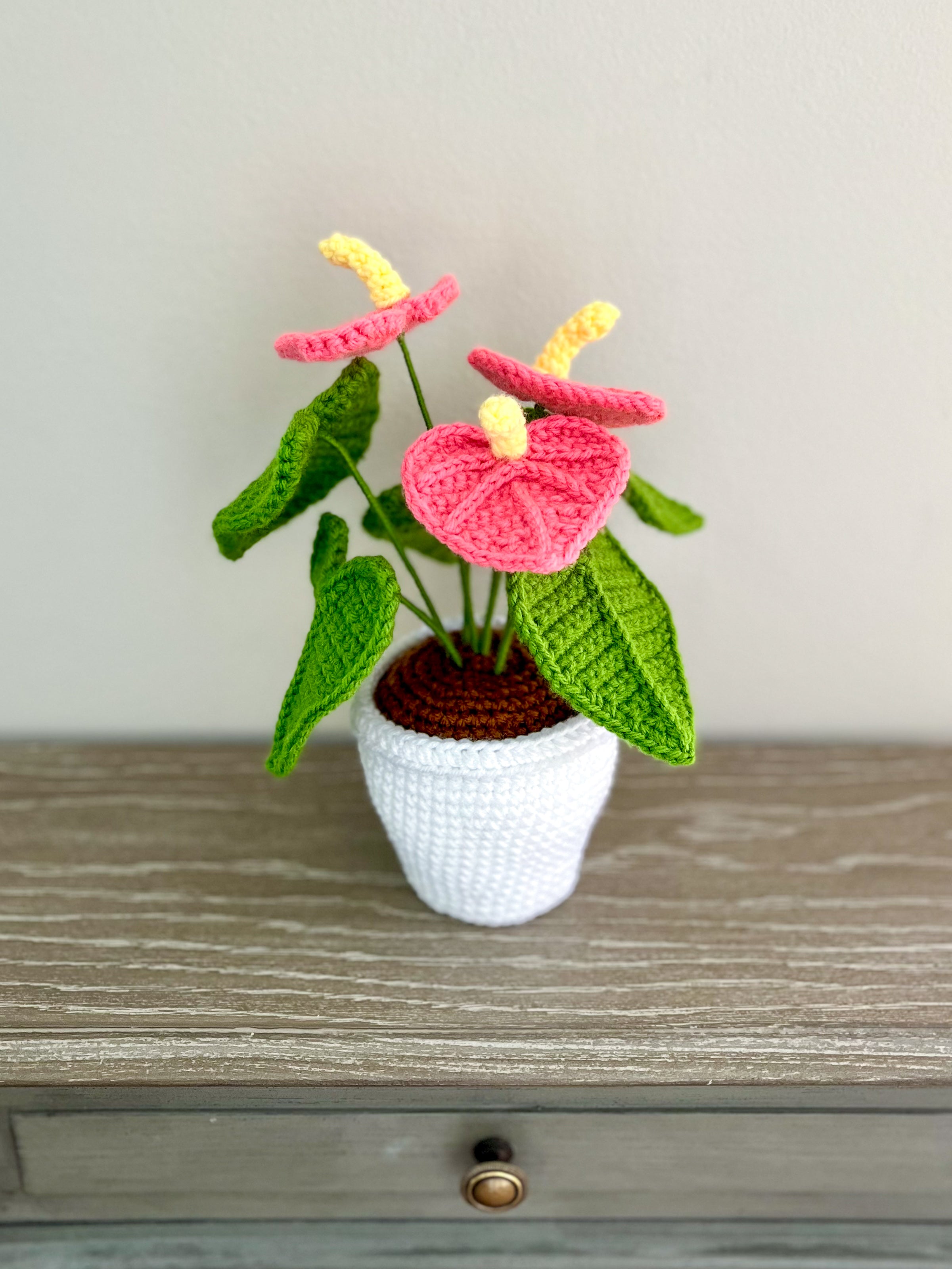 Squibble Pink Anthurium *READY TO SHIP – Squibble's Crochet Corner