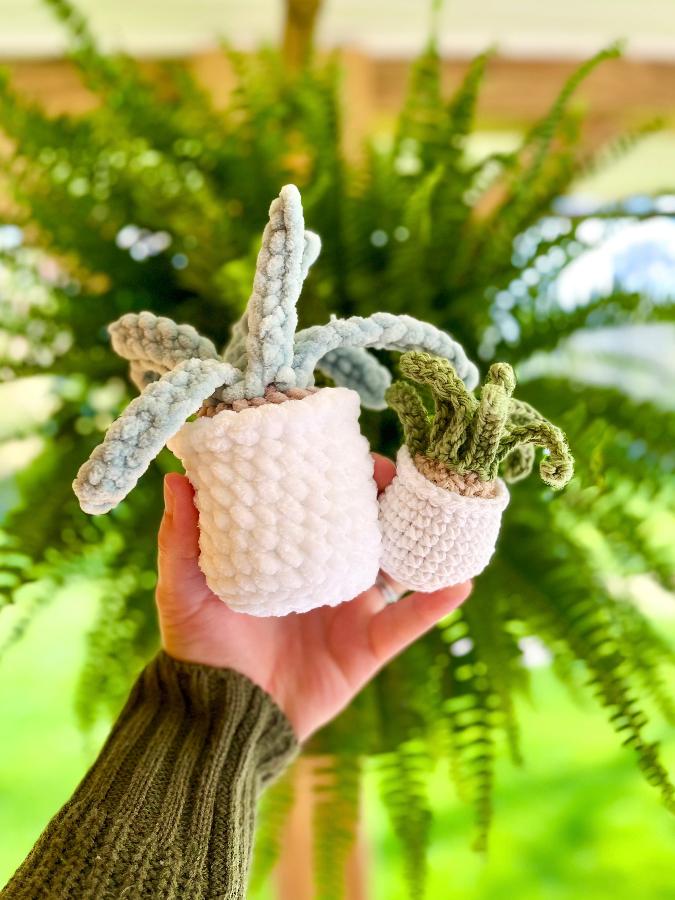 Squibble No-Sew Mini Leafy Plant Crochet Pattern – Squibble's Crochet Corner