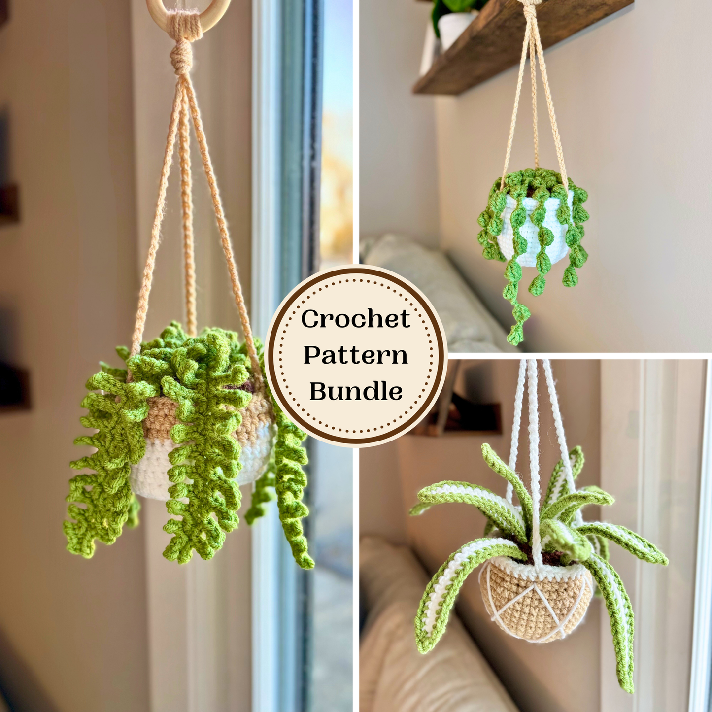 Hanging Plant Collection Crochet Pattern Bundle
